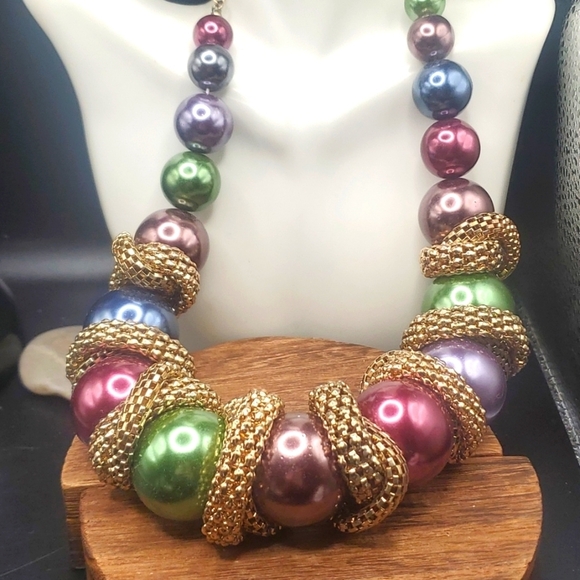 Overflow‎ chunky Arabian bridal cascading moon drop necklace - Picture 1 of 3